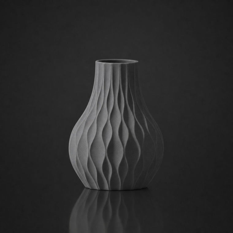 Wavy vase (only vase) Ashen Concrete